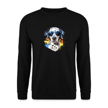 Dalmatian with sunglasses - Unisex Sweatshirt - black - Front - Alina (178cm) & Michal (187cm)
