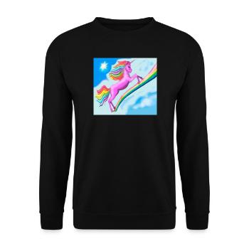 Licorne et arc-en-ciel - Sweat-shirt Unisexe - noir - Devant - Alina (178cm) & Michal (187cm)