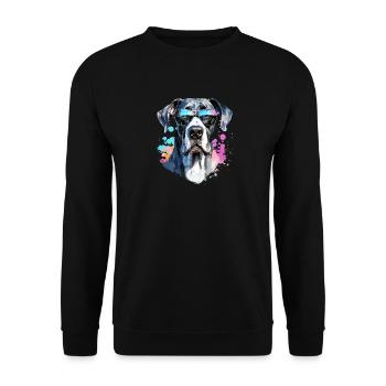 Dogue allemand avec lunettes de soleil - Sweat-shirt Unisexe - noir - Devant - Alina (178cm) & Michal (187cm)