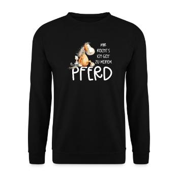 Mir Reicht's Ich Geh Zu Meinem Pferd Sprüche - Unisex Pullover - Schwarz - Vorne - Alina (178cm) & Michal (187cm)
