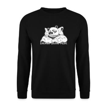 Energy Saving Mode Panda Bear Sleeping - Unisex Sweatshirt - black - Front - Alina (178cm) & Michal (187cm)