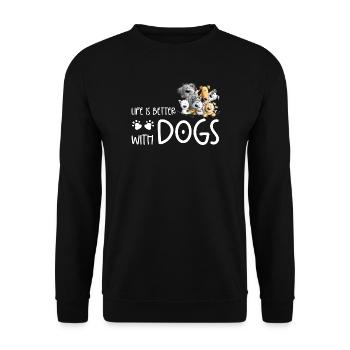 Dog Dog Poop Dog Life Is Better With Dogs - Unisex Sweatshirt - black - Front - Alina (178cm) & Michal (187cm)