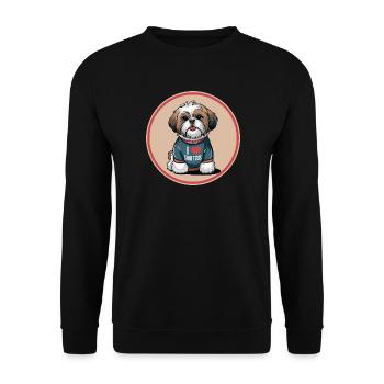 I Love Shih Tzus The cute lion dog to cuddle - Unisex Sweatshirt - black - Front - Alina (178cm) & Michal (187cm)