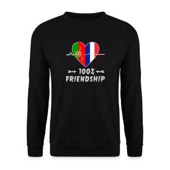 Portugal et France : amitié à 100 % - Sweat-shirt Unisexe - noir - Devant - Alina (178cm) & Michal (187cm)