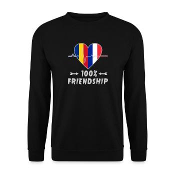 Portugal et France : amitié à 100 % - Sweat-shirt Unisexe - noir - Devant - Alina (178cm) & Michal (187cm)