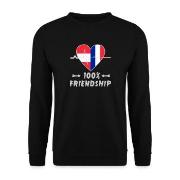 L'Autriche et la France : une amitié à 100 % - Sweat-shirt Unisexe - noir - Devant - Alina (178cm) & Michal (187cm)