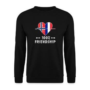 La Norvège et la France, une amitié à 100 % - Sweat-shirt Unisexe - noir - Devant - Alina (178cm) & Michal (187cm)
