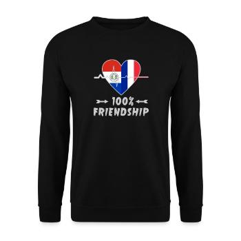 Le Paraguay et la France : une amitié à 100 % - Sweat-shirt Unisexe - noir - Devant - Alina (178cm) & Michal (187cm)