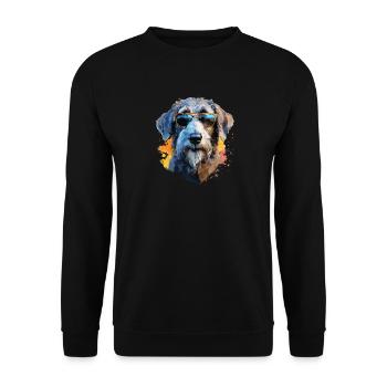 Wolfhound with sunglasses - Unisex Sweatshirt - black - Front - Alina (178cm) & Michal (187cm)