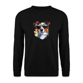 Jack Russell with sunglasses - Unisex Sweatshirt - black - Front - Alina (178cm) & Michal (187cm)