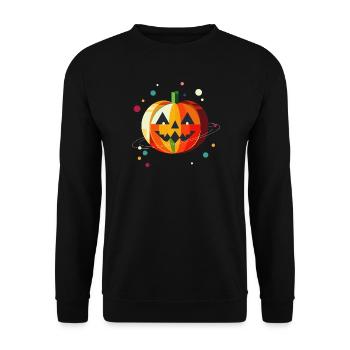 magical Halloween pumpkin in bright colors - Unisex Sweatshirt - black - Front - Alina (178cm) & Michal (187cm)
