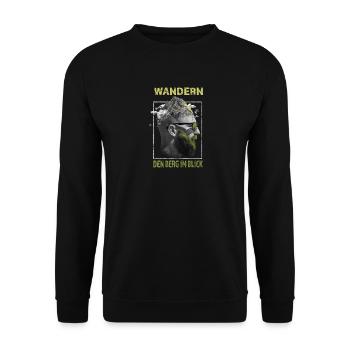 Wandern - Den Berg im Blick - Unisex Pullover - Schwarz - Vorne - Alina (178cm) & Michal (187cm)