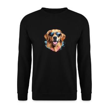 Golden Retriever with Sunglasses - Unisex Sweatshirt - black - Front - Alina (178cm) & Michal (187cm)