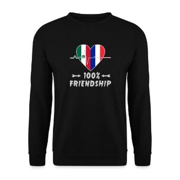 Mexico and France 100% friendship - Unisex Sweatshirt - black - Front - Alina (178cm) & Michal (187cm)