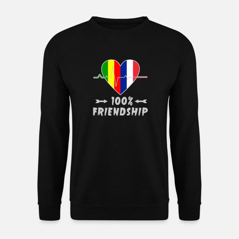 Mali und Frankreich 100% Freundschaft - Unisex Pullover - Schwarz