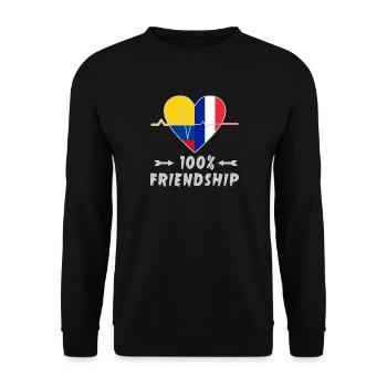La Colombie et la France : une amitié à 100 % - Sweat-shirt Unisexe - noir - Devant - Alina (178cm) & Michal (187cm)