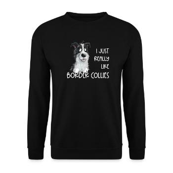 Droll border collie chien dicton - Sweat-shirt Unisexe - noir - Devant - Alina (178cm) & Michal (187cm)