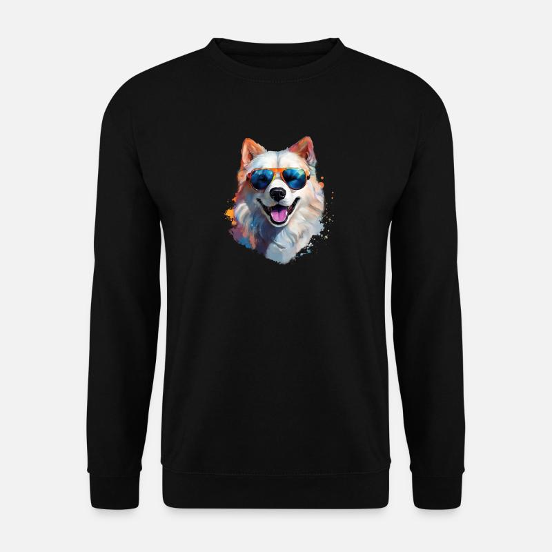 Samojede mit Sonnenbrille - Unisex Pullover - Schwarz