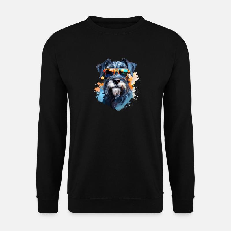 Schnauzer avec lunettes de soleil - Sweat-shirt Unisexe - noir
