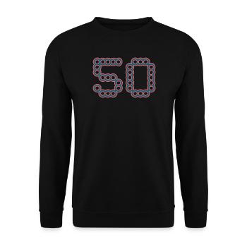 50. 50 YEARS. 50th ANNIVERSARY. 50 YEARS ANNIVERSARY. - Unisex Sweatshirt - black - Front - Alina (178cm) & Michal (187cm)