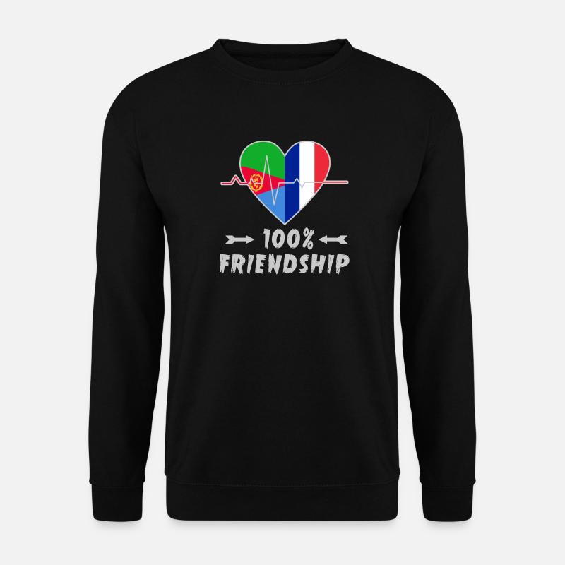 Eritrea und Frankreich 100% Freundschaft - Unisex Pullover - Schwarz