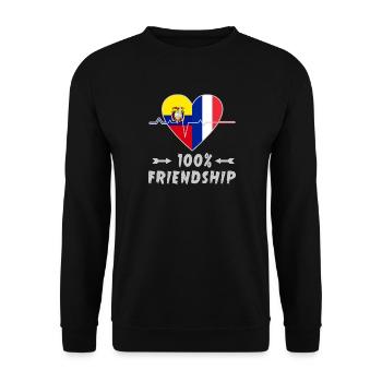 L'Equateur et la France : amitié à 100 % - Sweat-shirt Unisexe - noir - Devant - Alina (178cm) & Michal (187cm)