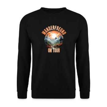 Wanderfreund on Tour - Unisex Pullover - Schwarz - Vorne - Alina (178cm) & Michal (187cm)