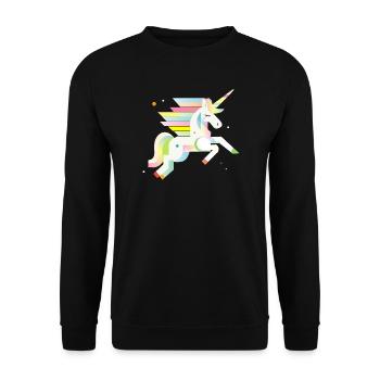 Licorne géométrique délicate – Rêveuse et magique - Sweat-shirt Unisexe - noir - Devant - Alina (178cm) & Michal (187cm)