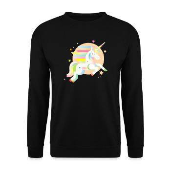 Licorne géométrique délicate – Rêveuse et magique - Sweat-shirt Unisexe - noir - Devant - Alina (178cm) & Michal (187cm)