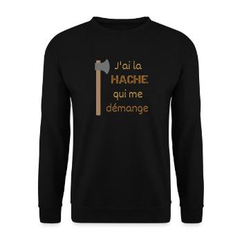 I've got an itchy axe - Unisex Sweatshirt - black - Front - Alina (178cm) & Michal (187cm)