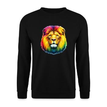 Lion - Sweat-shirt Unisexe - noir - Devant - Alina (178cm) & Michal (187cm)