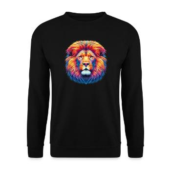 Lion - Unisex Sweatshirt - black - Front - Alina (178cm) & Michal (187cm)
