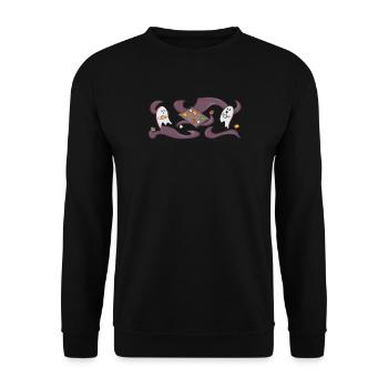 Ghosts Baking Cookies - Wide Motif - Unisex Sweatshirt - black - Front - Alina (178cm) & Michal (187cm)