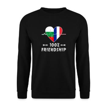 Bulgaria and France 100% friendship - Unisex Sweatshirt - black - Front - Alina (178cm) & Michal (187cm)