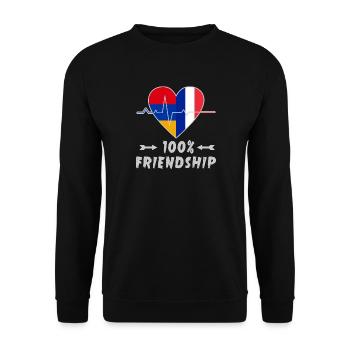 L'Arménie et la France : amitié à 100 % - Sweat-shirt Unisexe - noir - Devant - Alina (178cm) & Michal (187cm)