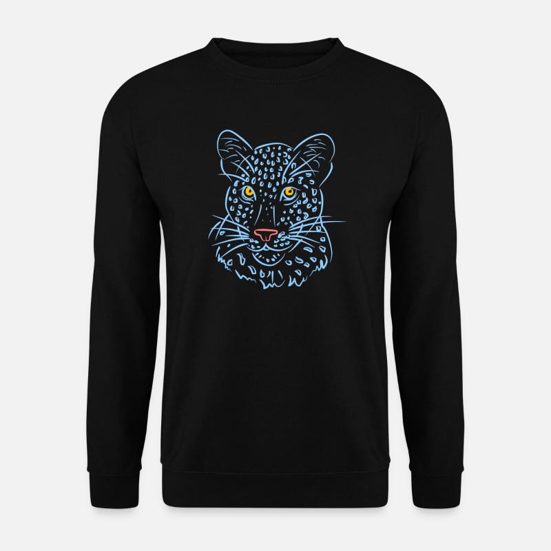 Visage léopard aux tons bleus - Sweat-shirt Unisexe - noir