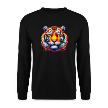 Tiger - Unisex Sweatshirt - black - Front - Alina (178cm) & Michal (187cm)
