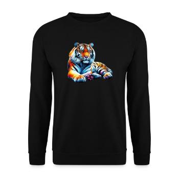 Tiger - Unisex Sweatshirt - black - Front - Alina (178cm) & Michal (187cm)