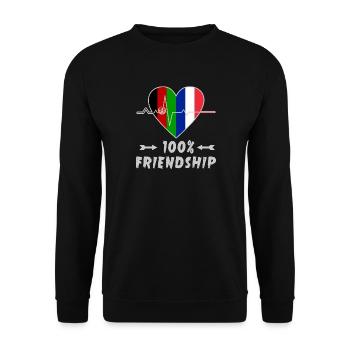 Afghanistan and France 100% friendship - Unisex Sweatshirt - black - Front - Alina (178cm) & Michal (187cm)