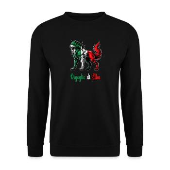Der stolz von Elba Italien Flagge - Unisex Pullover - Schwarz - Vorne - Alina (178cm) & Michal (187cm)