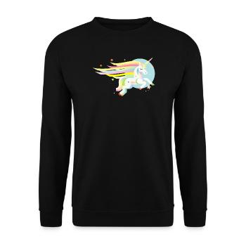 Licorne délicate en pastel - rêveur et magique - Sweat-shirt Unisexe - noir - Devant - Alina (178cm) & Michal (187cm)