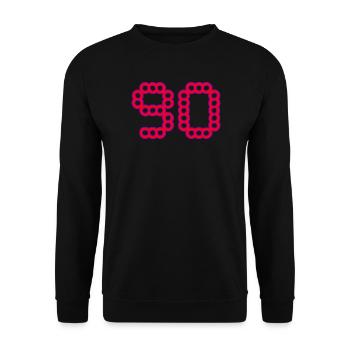 90. 90 ANS. 90e ANNIVERSAIRE. ANNIVERSAIRE 90 ANS. - Sweat-shirt Unisexe - noir - Devant - Alina (178cm) & Michal (187cm)