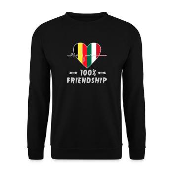Belgium and Italy 100% friendship - Unisex Sweatshirt - black - Front - Alina (178cm) & Michal (187cm)
