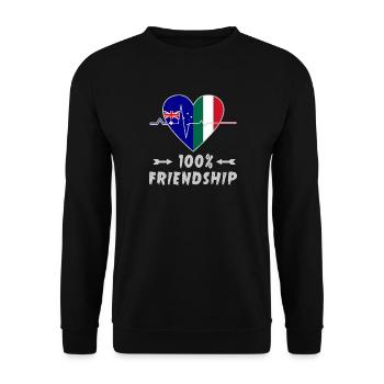 L'Australie et l'Italie : amitié à 100 % - Sweat-shirt Unisexe - noir - Devant - Alina (178cm) & Michal (187cm)