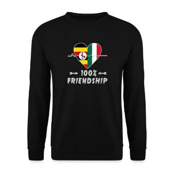 Uganda and Italy 100% friendship - Unisex Sweatshirt - black - Front - Alina (178cm) & Michal (187cm)