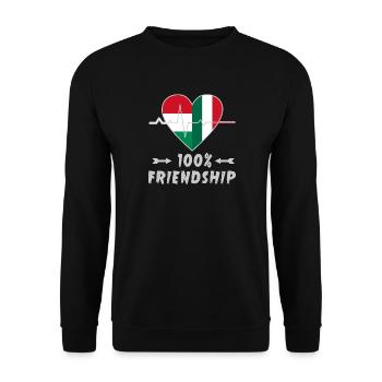 Hungary and Italy 100% friendship - Unisex Sweatshirt - black - Front - Alina (178cm) & Michal (187cm)