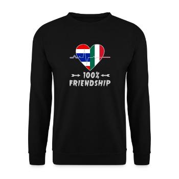100 % amitié entre la Thaïlande et l'Italie - Sweat-shirt Unisexe - noir - Devant - Alina (178cm) & Michal (187cm)