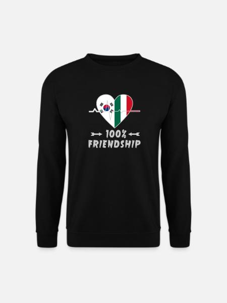 Südkorea und Italien 100% Freundschaft - Unisex Pullover - Schwarz