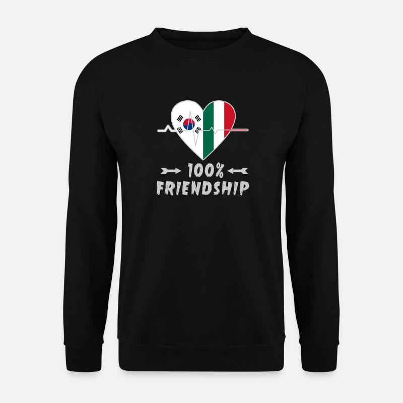 Südkorea und Italien 100% Freundschaft - Unisex Pullover - Schwarz
