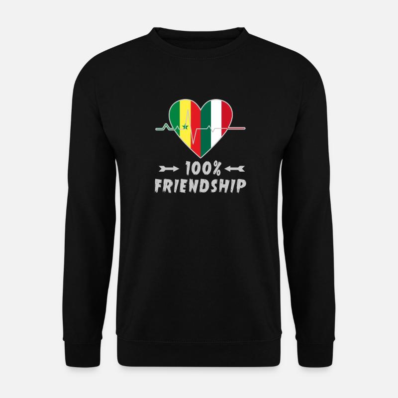 Senegal und Italien 100% Freundschaft - Unisex Pullover - Schwarz
